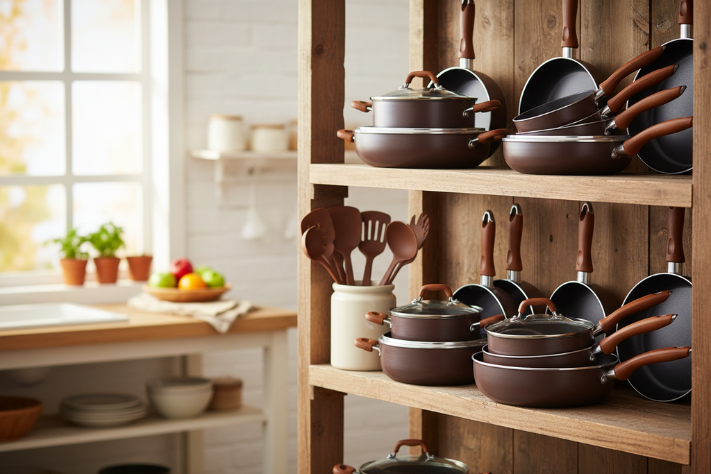 CAROTE 39pc Brown Nonstick Bakelite Handle Cookware Set