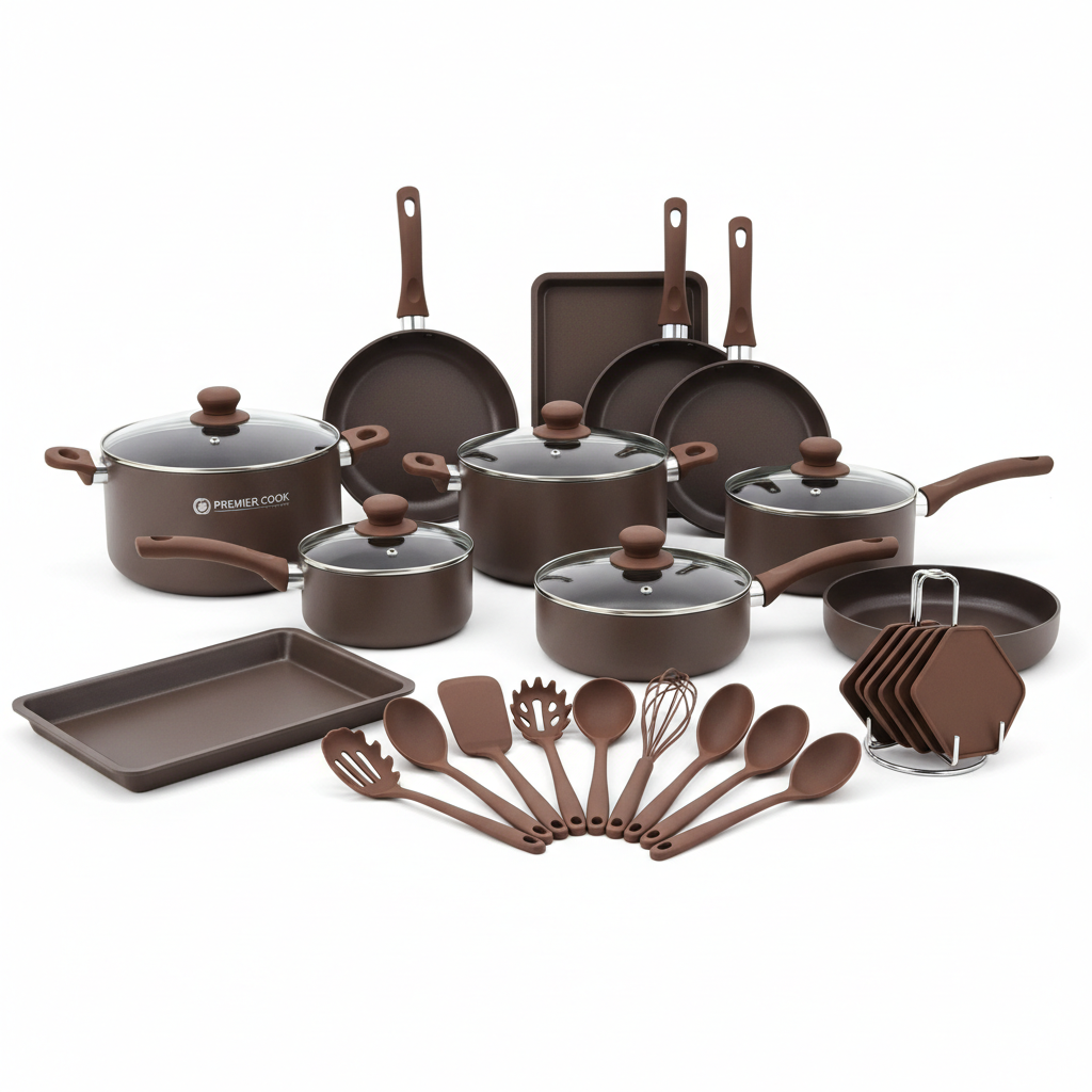 CAROTE 39pc Brown Nonstick Bakelite Handle Cookware Set