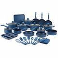 CAROTE 49pcs Blue Cookware Set