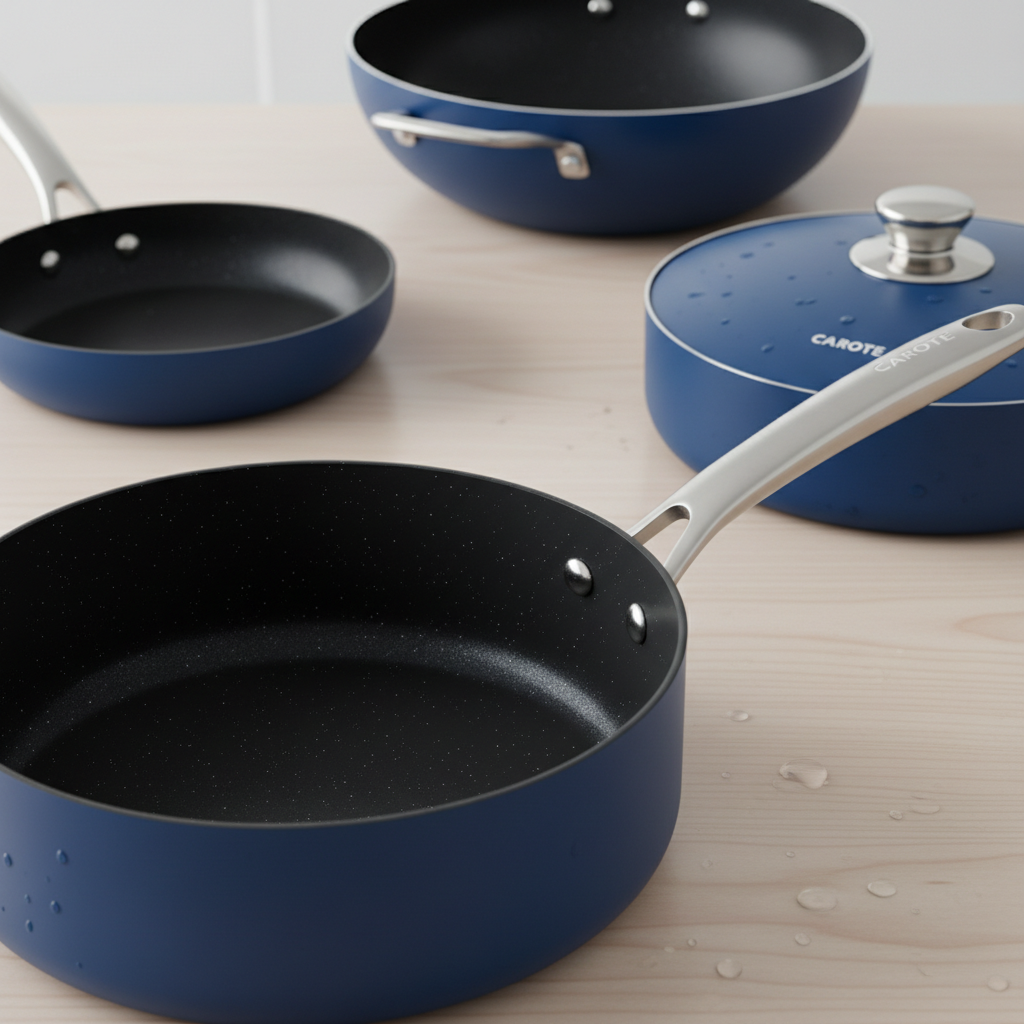 CAROTE Blue Cookware Close-up