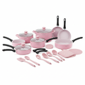 CAROTE 19pc Pink Nonstick Cookware Set - Studio Shot