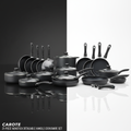 CAROTE 21pc Nonstick Detachable Handle Cookware Set - Black & White