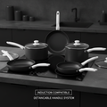 CAROTE Nonstick Detachable Handle Cookware Set with Induction - Black & White