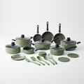 CAROTE 25pc Green Nonstick Cookware Set - Studio Shot