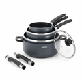 CAROTE Stackable Nonstick Cookware Set with Detachable Handle