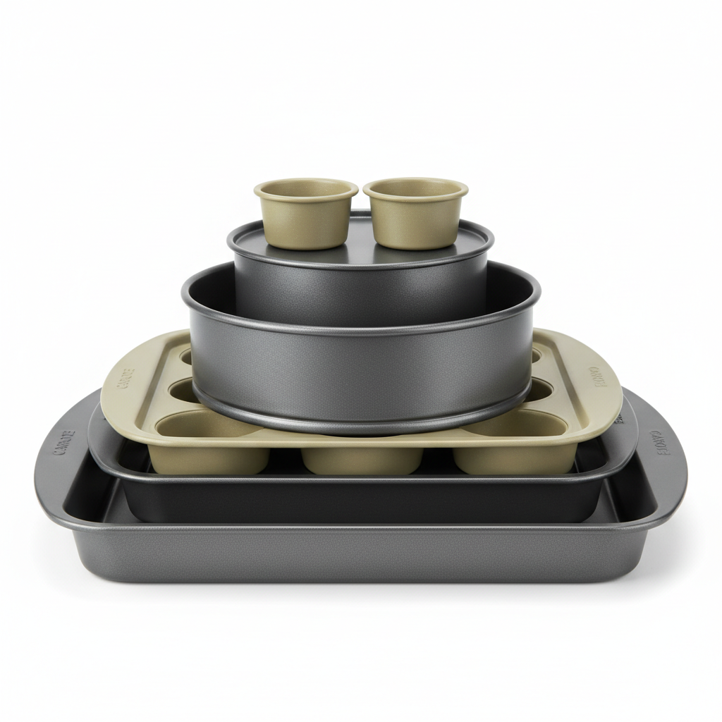 CAROTE 7-Piece Baking Pans Set - Gray & Khaki