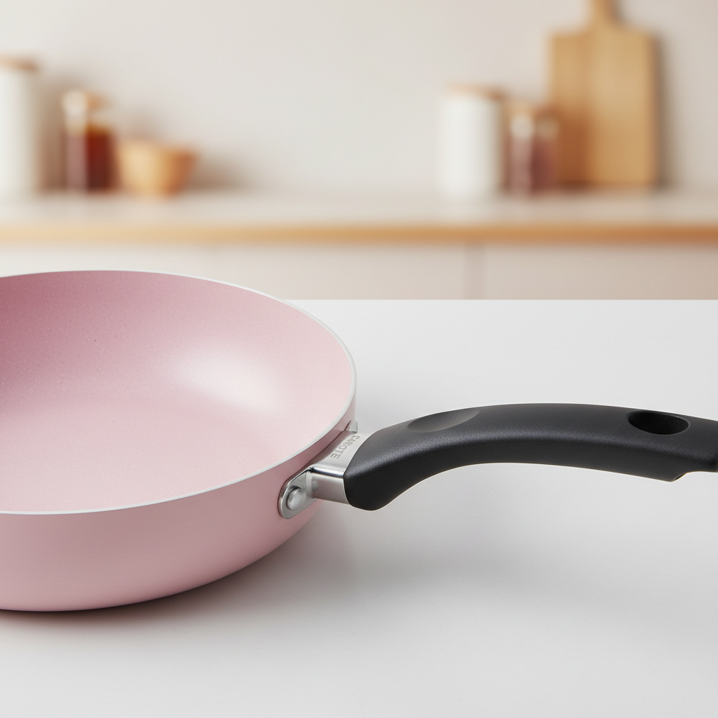 CAROTE Pink Nonstick Pan - Close-up Detail