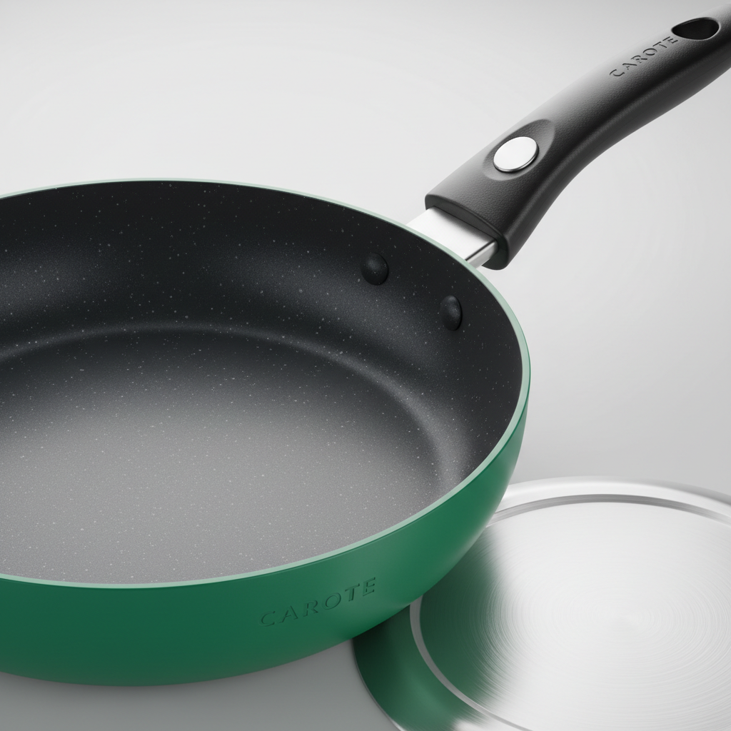 CAROTE Green Nonstick Pan - Close-up Detail