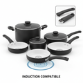 CAROTE Nonstick Detachable Removable Handle Cookware Set with Induction - Black & White