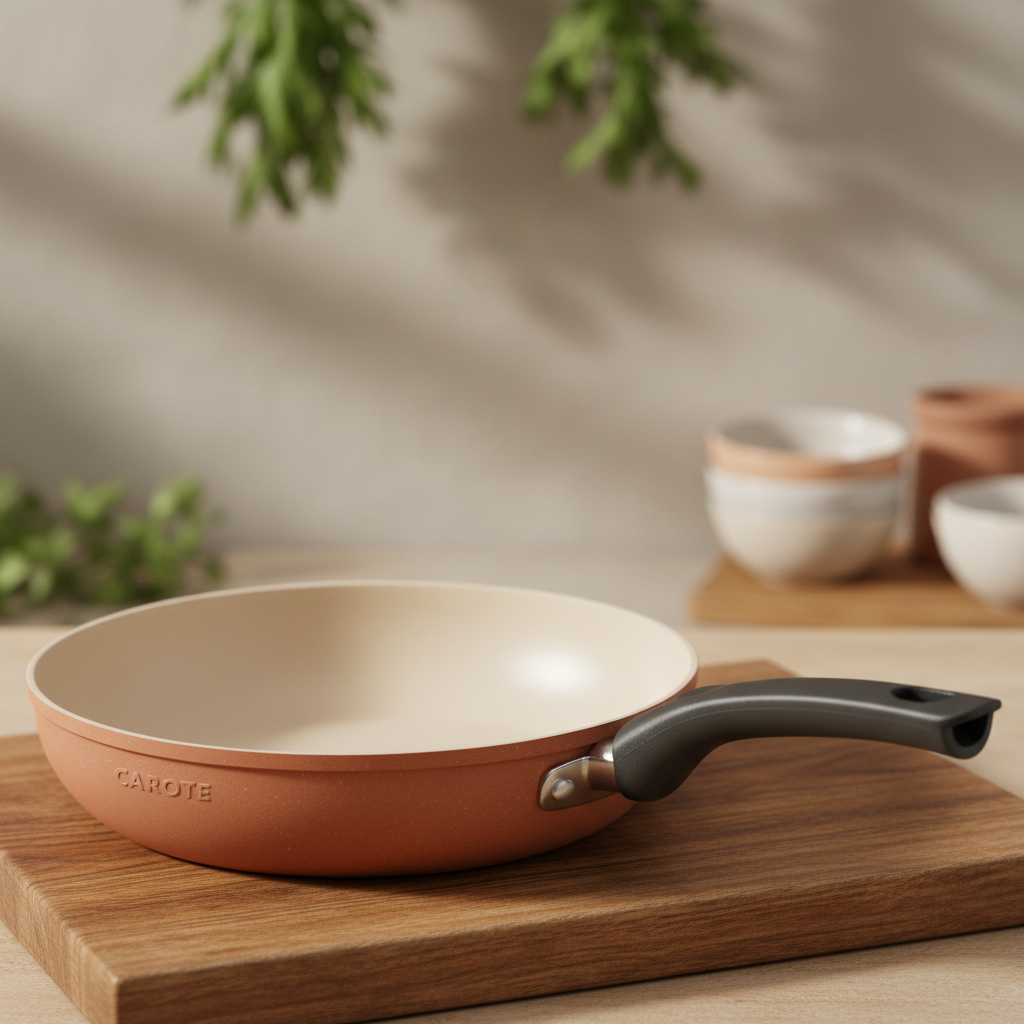 CAROTE Terracotta Nonstick Pan - Close-up Detail
