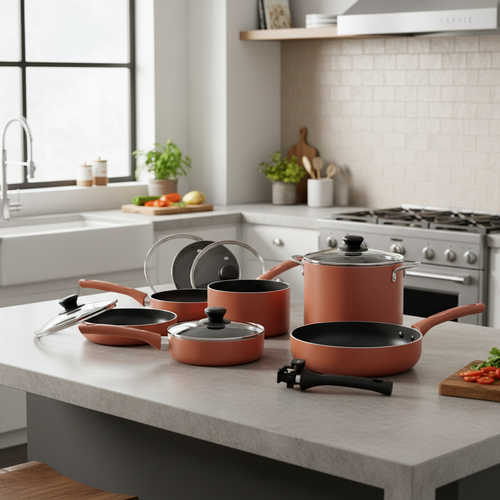 CAROTE Terracotta Cookware Set - Lifestyle Kitchen Shot