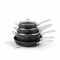CAROTE Induction Stackable Nonstick Cookware Set with Detachable Handle - Black & White