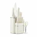 CAROTE 14pc Cream Knife Block Set on white background