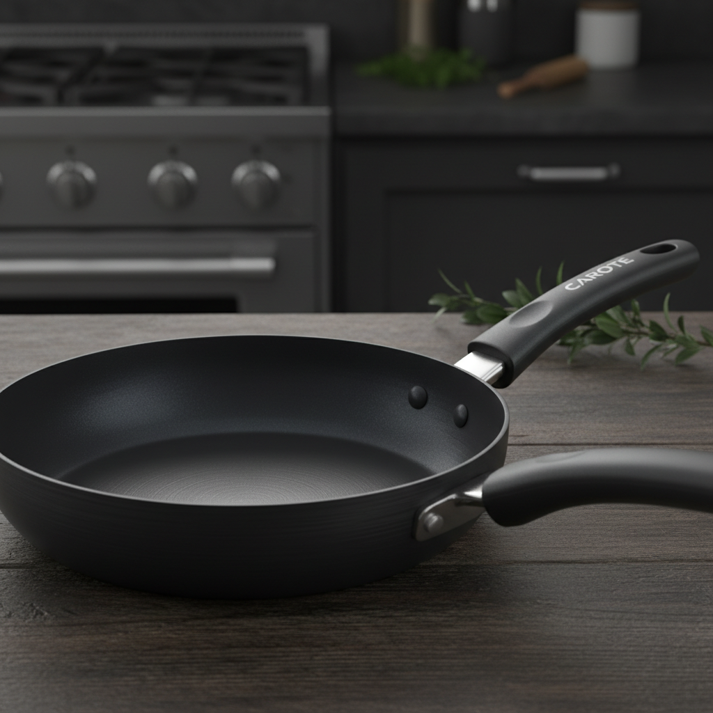 CAROTE Black Nonstick Pan - Close-up Detail