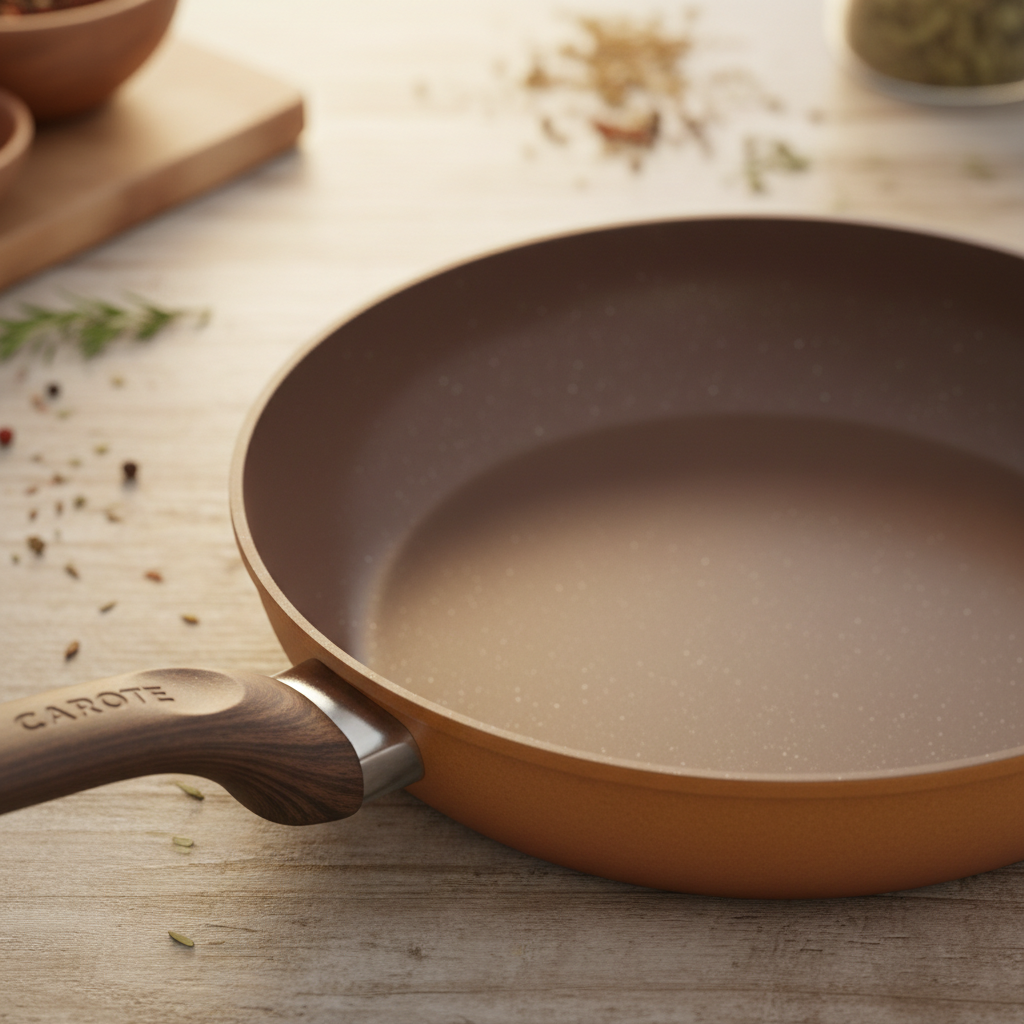 CAROTE Brown Nonstick Pan - Close-up Detail