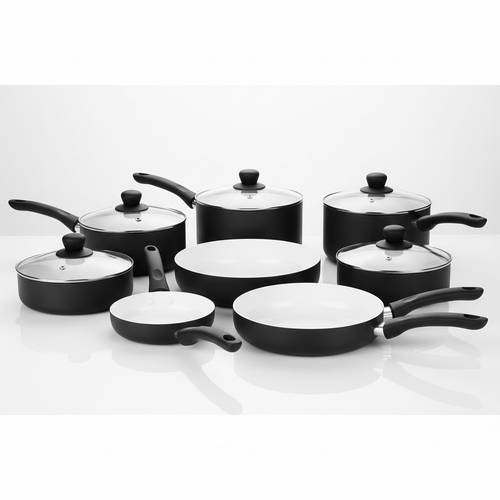 CAROTE Black & White Nonstick Cookware Set